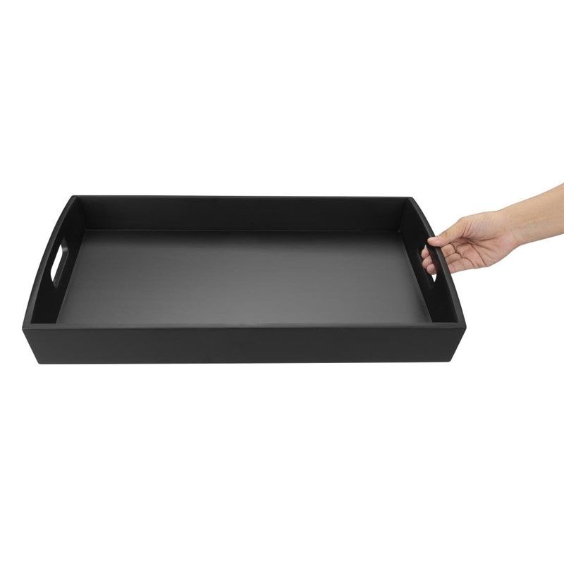 Olympia Gro&szlig;es Tablett aus schwarzem Bambus &ndash; 510 x 350 x 70 mm