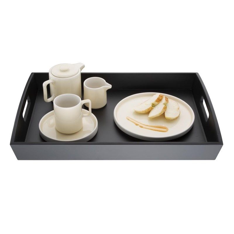 Olympia Gro&szlig;es Tablett aus schwarzem Bambus &ndash; 510 x 350 x 70 mm