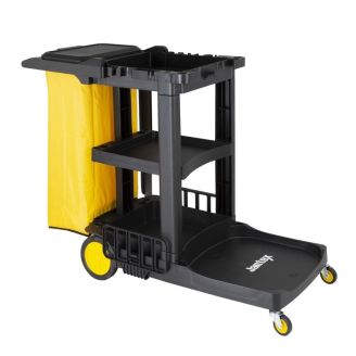 Jantex Carro de limpieza negro