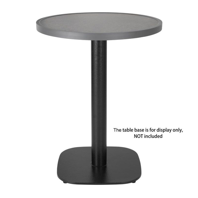 Bolero Tablero de mesa redondo de fibra de vidrio, negro cepillado, 580 mm