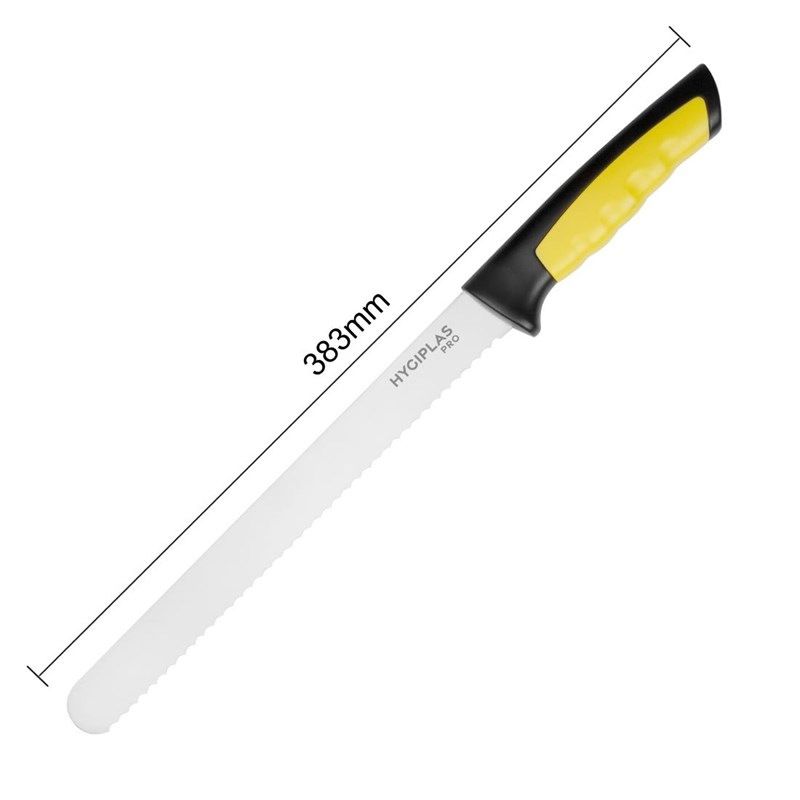 Hygiplas N&oacute;ż ząbkowany Pro Slicer ż&oacute;łty 25cm