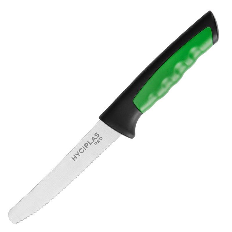 Hygiplas N&oacute;ż do pomidor&oacute;w ząbkowany Pro zielony 10cm