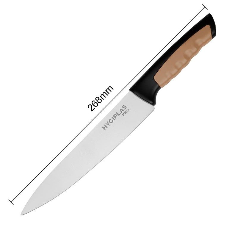 Hygiplas N&oacute;ż szefa kuchni Pro brązowy 21,5 cm