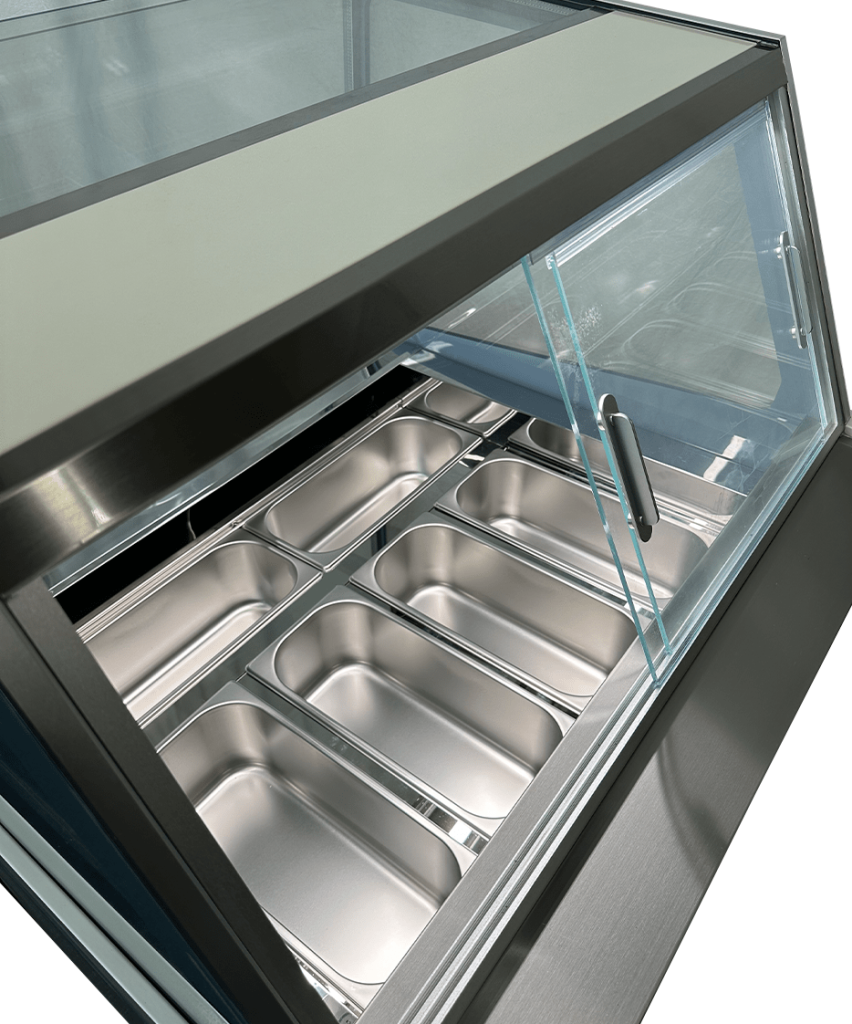 COMBISTEEL Vitrina para helados Komodo de 6 x 5 l