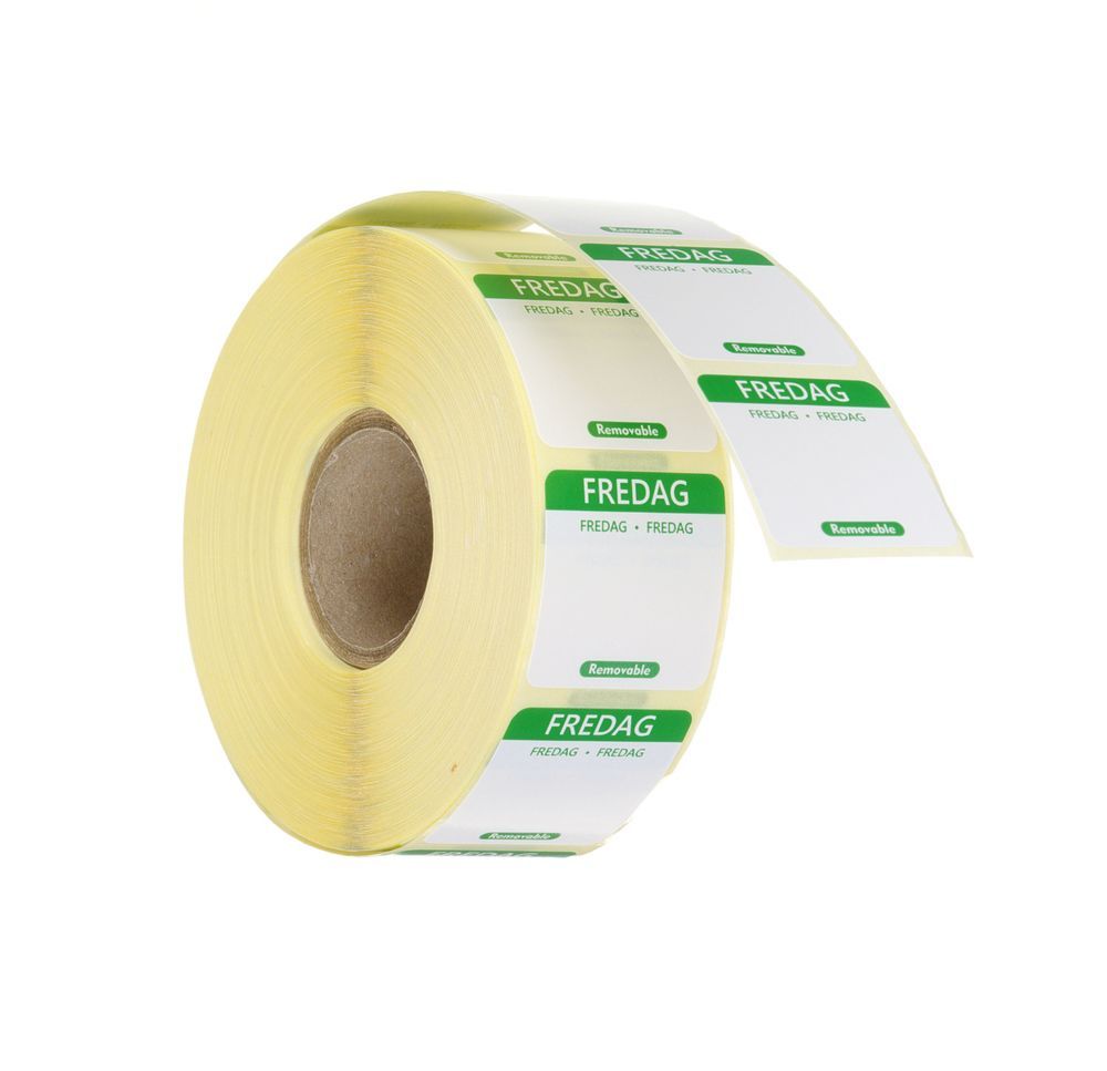 Naklejki bezpieczeństwa żywności Hendi, wielofunkcyjne, łatwe do usunięcia, piątek, zielone, 1000 szt., 25 x 25 mm