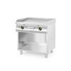 Piastra grill a gas Hendi Smooth montata su mobile base, chiusa su tre lati, linea Kitchen, 10kW, 800x700x(H)900mm