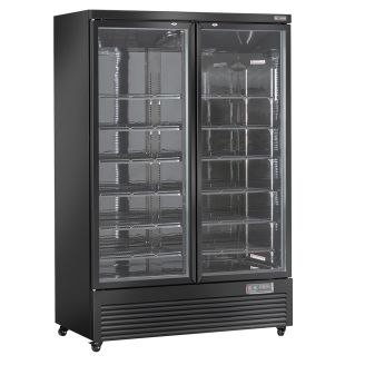 Diverso vertical refrigerator display case, 2 doors, 1085 liters - black