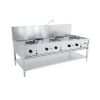 Combisteel gas wokbord 3x 17 kW + 2x 9 kW