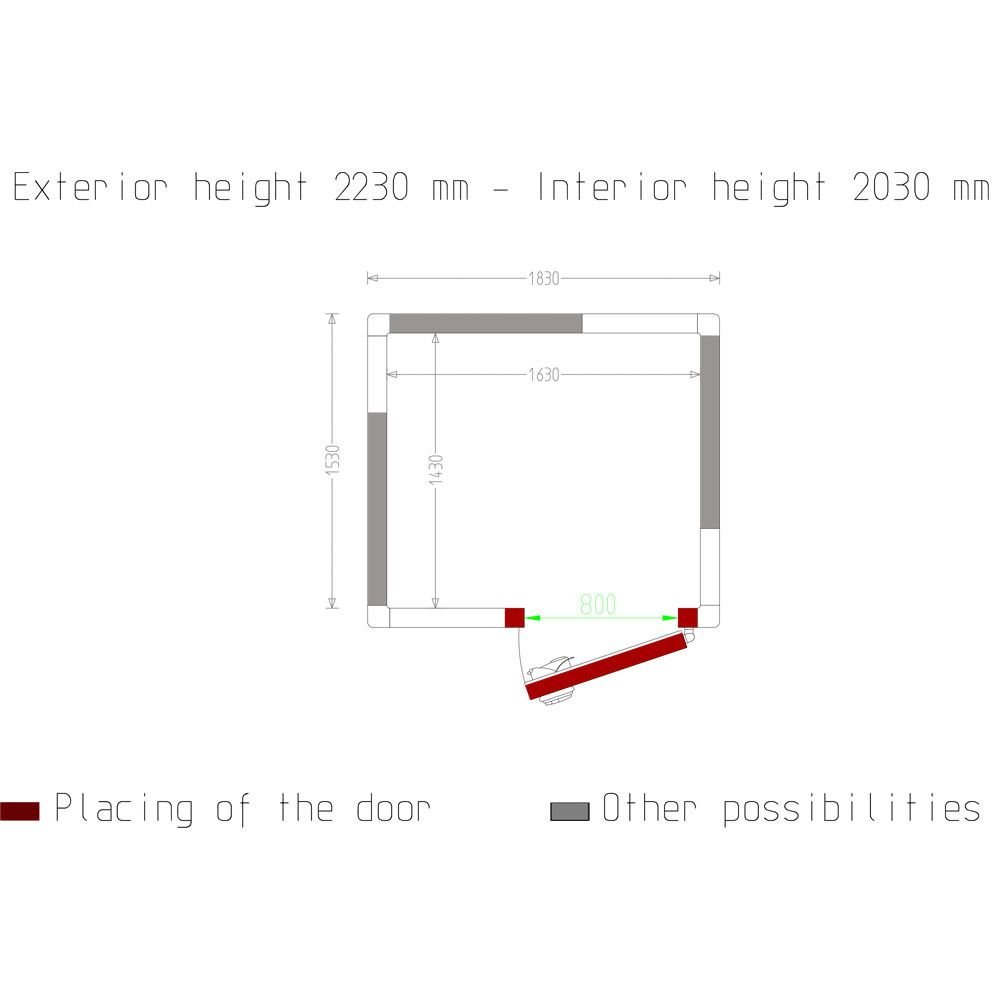 Diamond Chambre ISO 100, dim. int. 1630 x 1430 x h 2030 mm (4,73 m&sup3;)