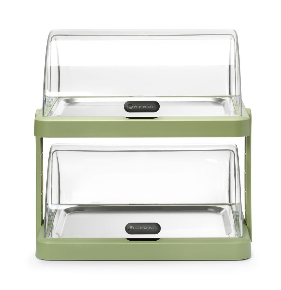 Vitrina refrigerada Hendi Duo con tapa enrollable UNIQ, verde, 480 x 355 x (alto) 480 mm