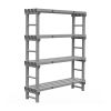 REA Graues Euro-Regalsystem mit 4 B&ouml;den, 1200 (L) x 400 (T) x 1750 (H) mm