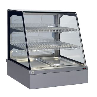 Vitrine chauffante Gastro-Inox SnacksToGo 2x GN1/1, tiroir &agrave; eau &agrave; l'arri&egrave;re