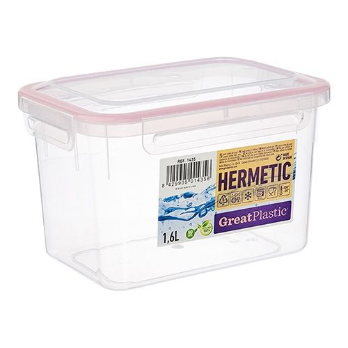 Excelente recipiente de pl&aacute;stico para alimentos |001.6L|