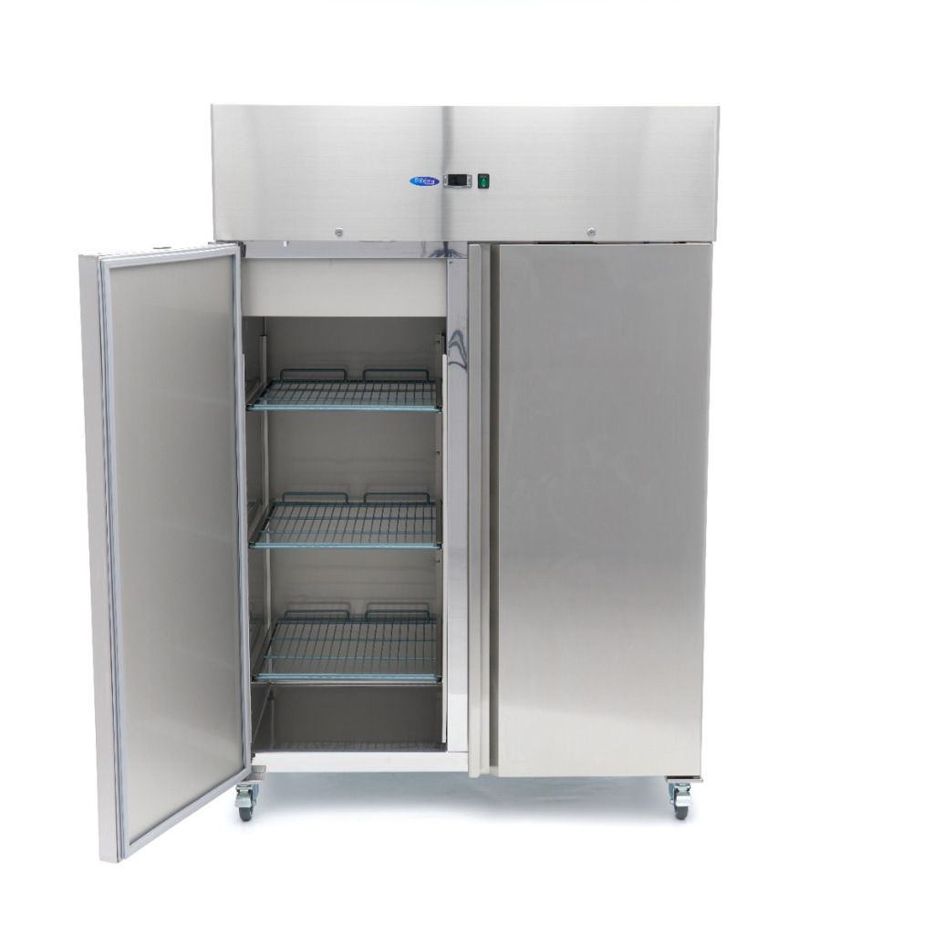 Maxima Frigorifero - 1200 L - 6 ripiani regolabili (2/1 GN) - Acciaio inox - con ruote