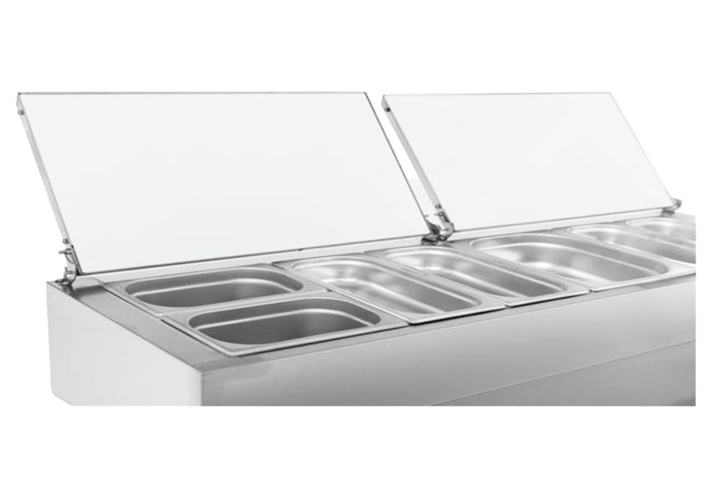 COMBISTEEL Encimera de granito Saladette de 4 puertas