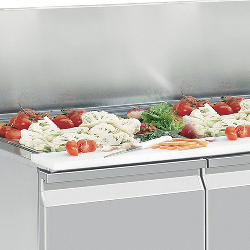 Table r&eacute;frig&eacute;r&eacute;e ventil&eacute;e Diamond avec 2 portes - 245 L