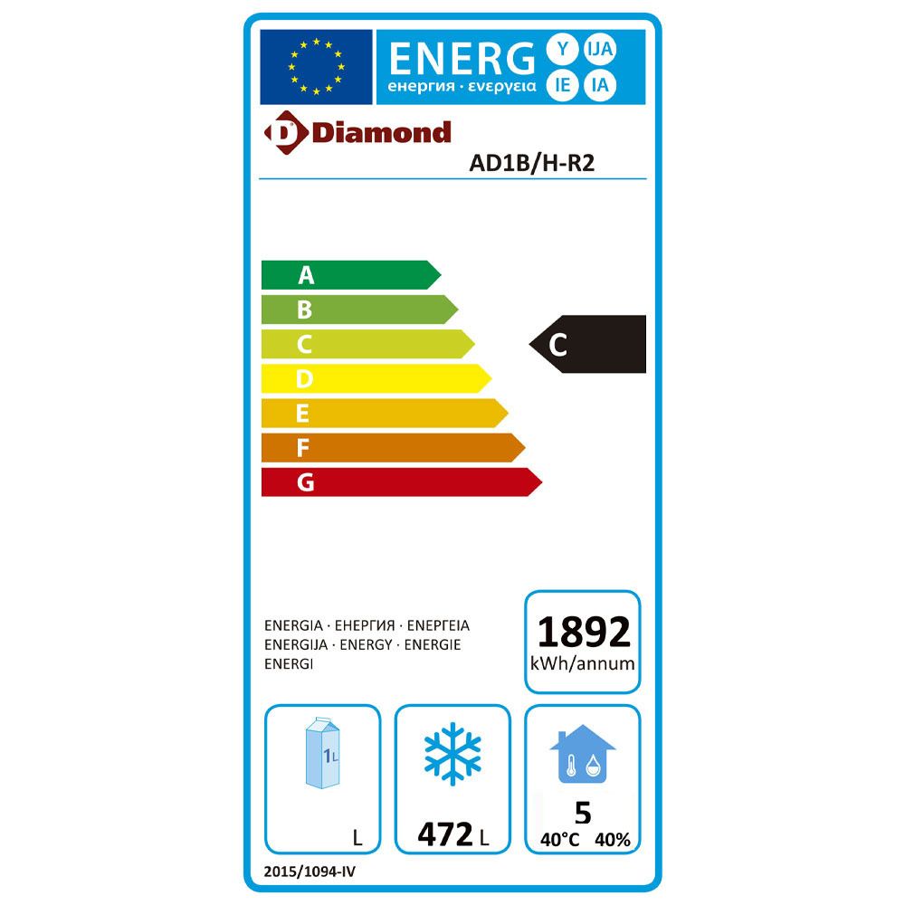 Diamond Congelador ventilado de 700 litros, 1 puerta GN 2/1