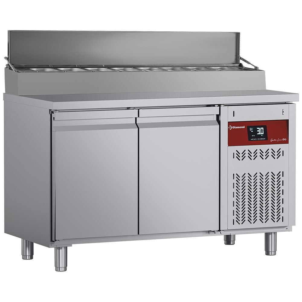 Diamond Balc&atilde;o refrigerado ventilado, 2 portas GN 1/1, 260 litros e estrutura refrigerada 7x GN 1/4