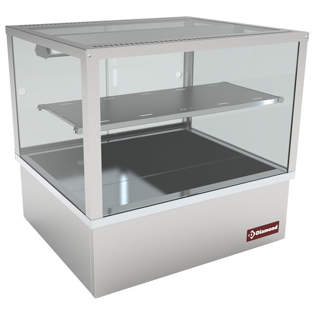 Diamond vitrine aquecida, banho-maria 2x gn 1/1, panor&acirc;mica