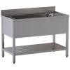Diamond Mobile lavello con 1 vasca 950x500xh350, con ripiano