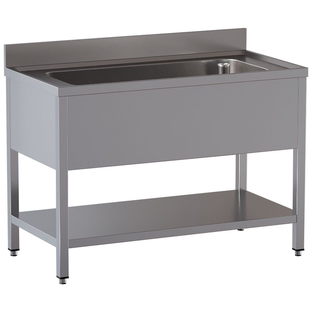 Diamond Mobile lavello con 1 vasca 950x500xh350, con ripiano