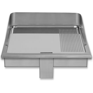 Plaque de cuisson encastrable Berner chrom&eacute;e 1/3 nervur&eacute;e 17,4 kW 3 zones 1000 mm Vitesse
