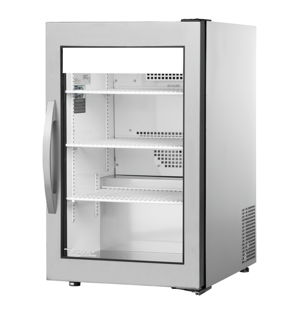 True R&eacute;frig&eacute;rateur de table avec porte vitr&eacute;e - 155 L - aluminium