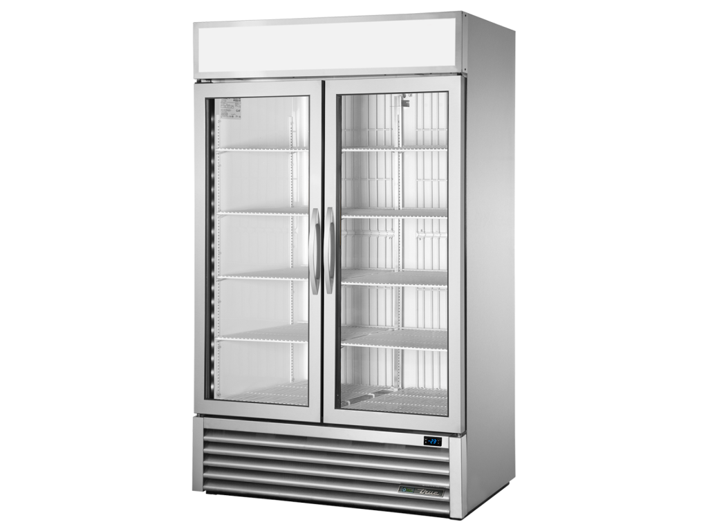 Congelatore verticale con vetrina e 2 porte a battente in vetro - 1217 litri