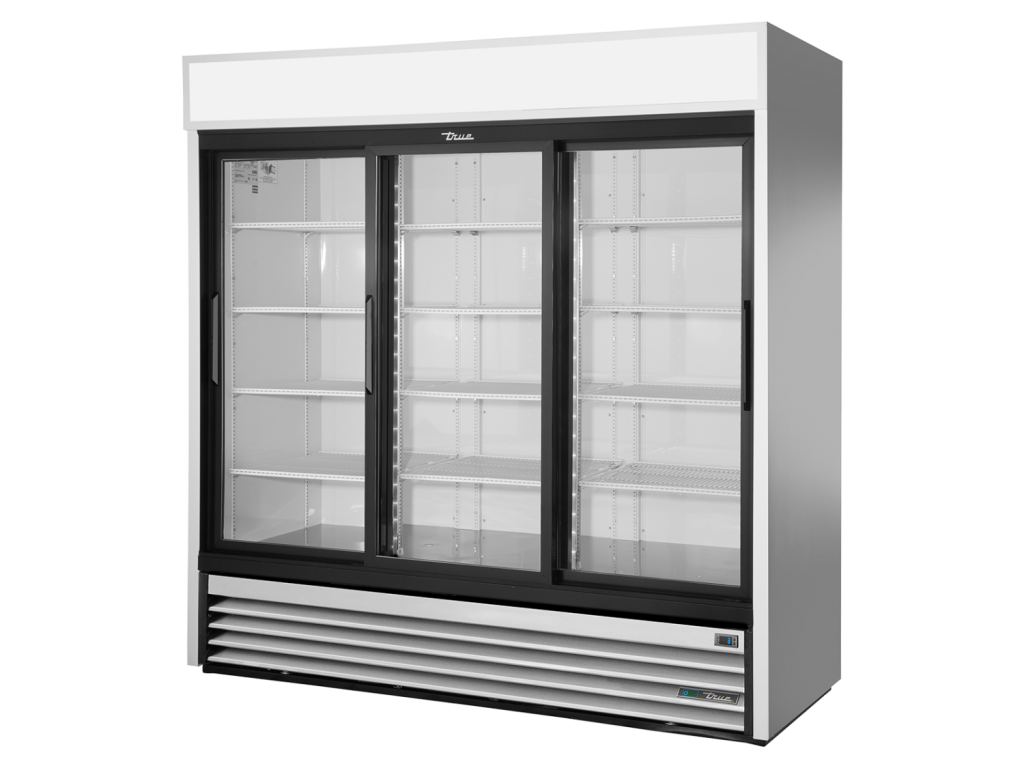 Freistehender K&uuml;hl-/Gefrierschrank &ndash; 3 Glasschiebet&uuml;ren &ndash; 2039 l