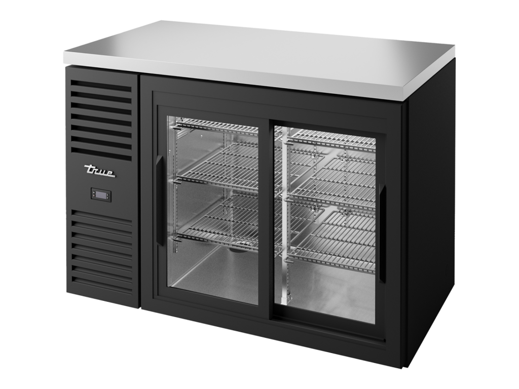 True Black bark&oslash;leskab - 2 skyded&oslash;re i glas - 440L