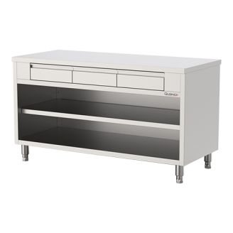 Mesa de trabalho Qusinox |160cm| aberta