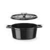 Naczynie żaroodporne Hendi, żeliwne emaliowane, 3,7 l, czarne, 317 x 240 x (wys.) 105 mm