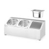 Hendi gastronormbak houder, 3 compartimenten, 512x245x(H)215mm