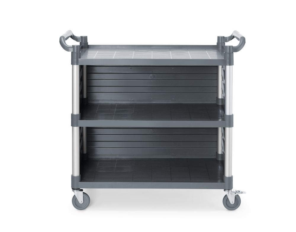 AmerBox serveringsvagn polypropen med 3 hyllplan, stor, inklusive sidopaneler, 1010x500x(H)960mm