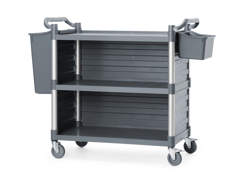 AmerBox serveringsvagn polypropen med 3 hyllplan, stor, inklusive sidopaneler, 1010x500x(H)960mm