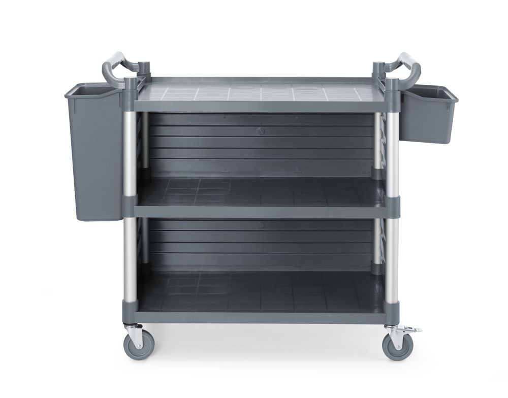 AmerBox serveringsvagn polypropen med 3 hyllplan, stor, inklusive sidopaneler, 1010x500x(H)960mm