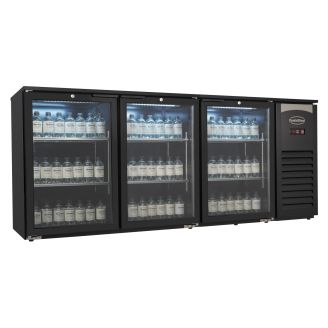 Combisteel Barkoeler zwart 3 glasdeuren