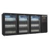 COMBISTEEL Black bar cooler with 3 glass doors