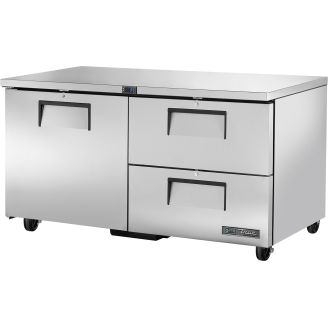 True onderbouw koelwerkbank met 1 deur en 2 lades - 439L