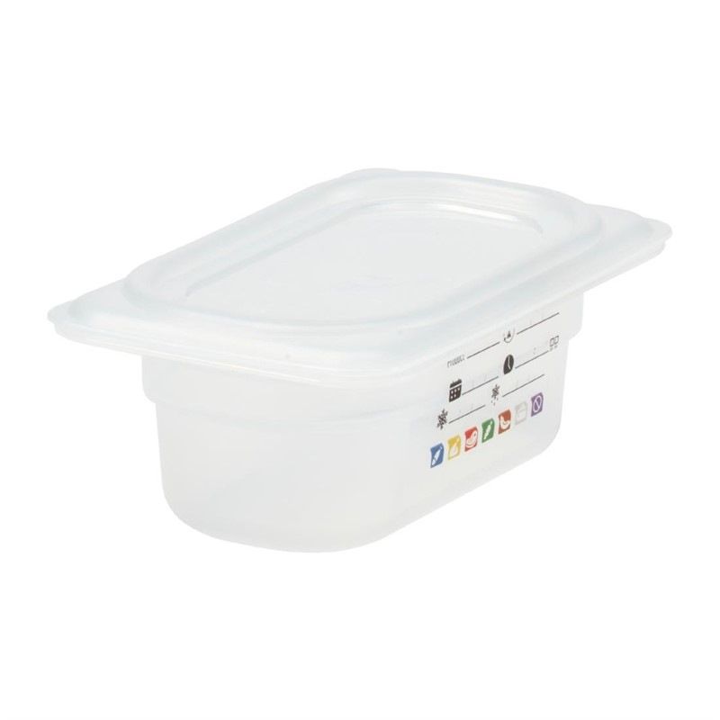 Cambro Contenedor de almacenamiento de alimentos Safetrak IML de polipropileno 1/9 GN