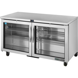 True onderbouw koelwerkbank met 2 glazen deuren - 439L