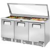 True 3-d&oslash;rs salatbeholder med fladt glasl&aring;g (30x 1/6 GN) - 708L