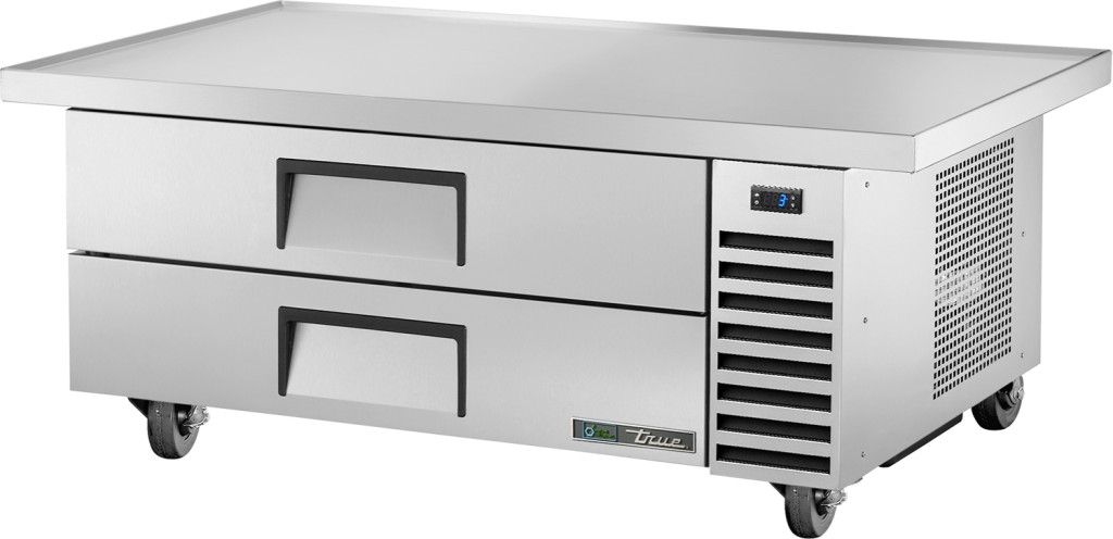 True onder-apparatuur koelkast met 2 lades en verlengd blad - 280L