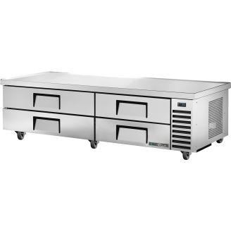 True onder-apparatuur koelkast met 4 lades en verlengd blad - 496L