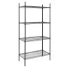 Nisbets Essentials Epoxybelagt reol med 4 hylder - sort