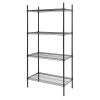 Nisbets Essentials Epoxybelagt reol med 4 hylder - sort