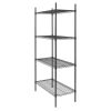 Nisbets Essentials Epoxybelagt reol med 4 hylder - sort