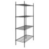 Nisbets Essentials Epoxybelagt reol med 4 hylder - sort