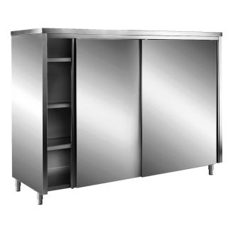 Saro Arm&aacute;rios de armazenamento em a&ccedil;o inoxid&aacute;vel AISI 430 com portas de correr, teto plano, 1200&times;600
