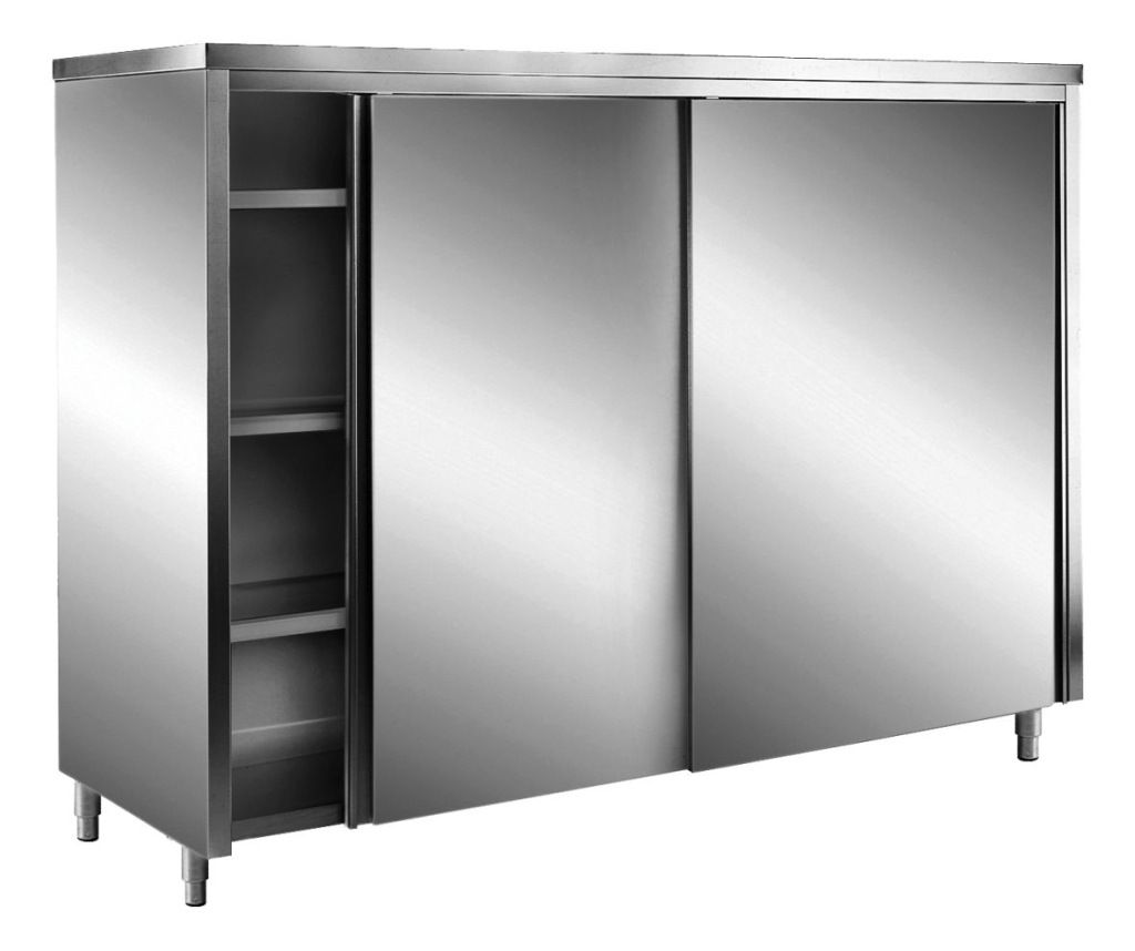 Saro Armarios de almacenamiento de acero inoxidable con puertas correderas AISI 430, techo plano, 1200&times;600